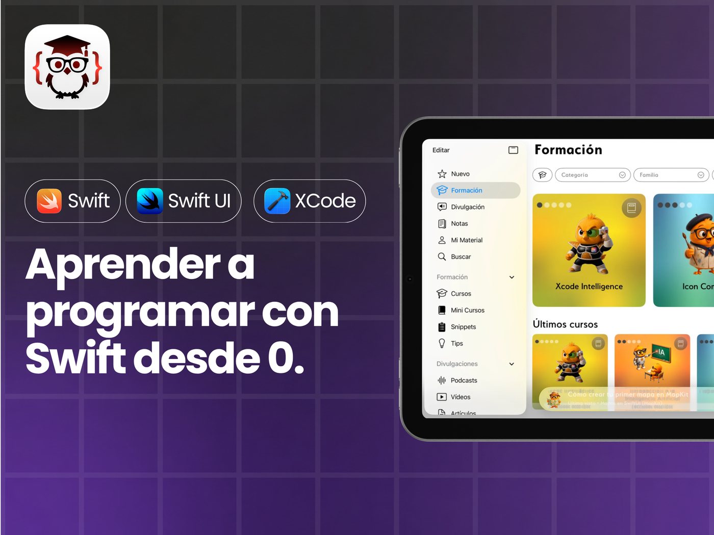 Aprende a programar con Swift desde cero: Novedades reúne los últimos cursos, mini-cursos y podcasts.