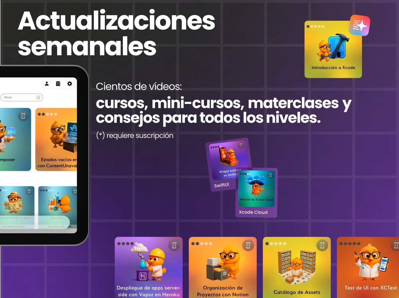 Catàleg de formació de Be Native amb cursos, minicursos, fragments de codi i consells ràpids.