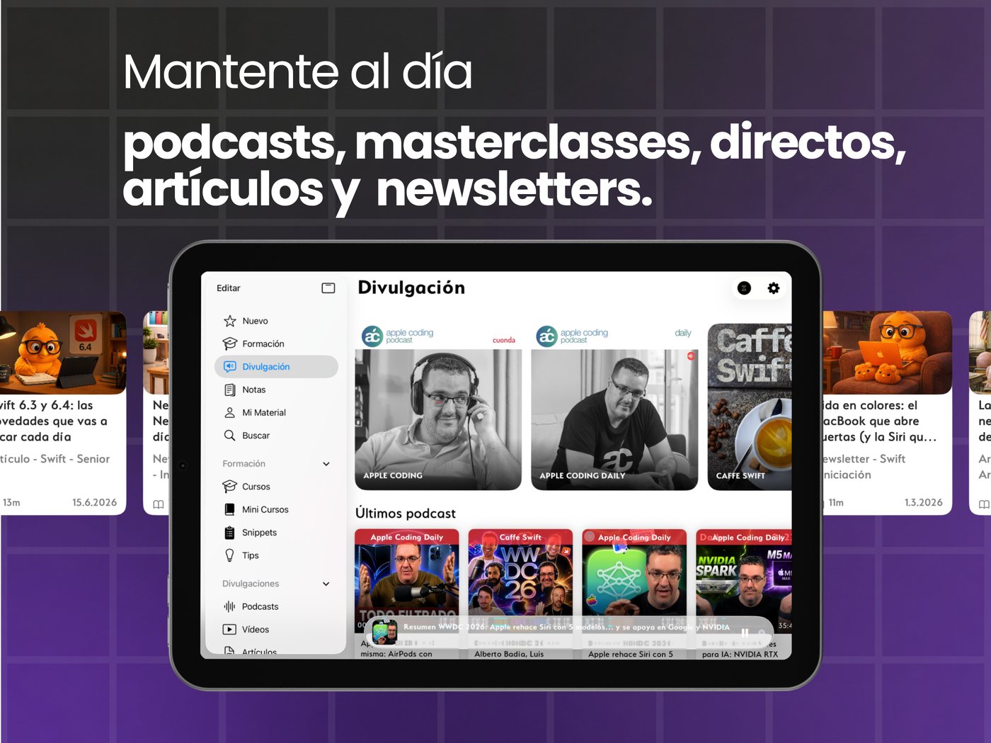 Cursos, mini-cursos, snippets y tips para todos los niveles.