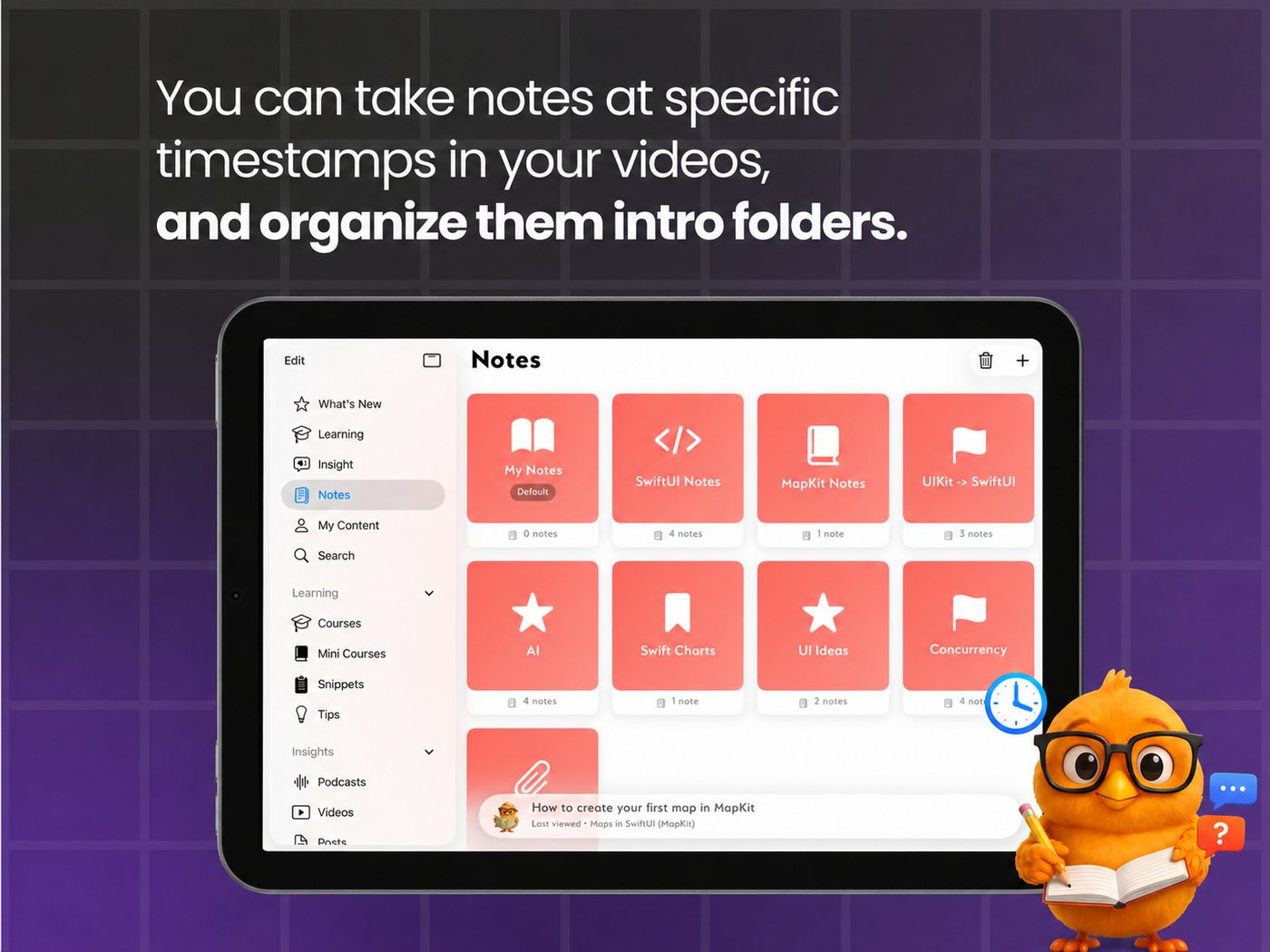 The Notes module in Be Native, with notebooks organised by topic.