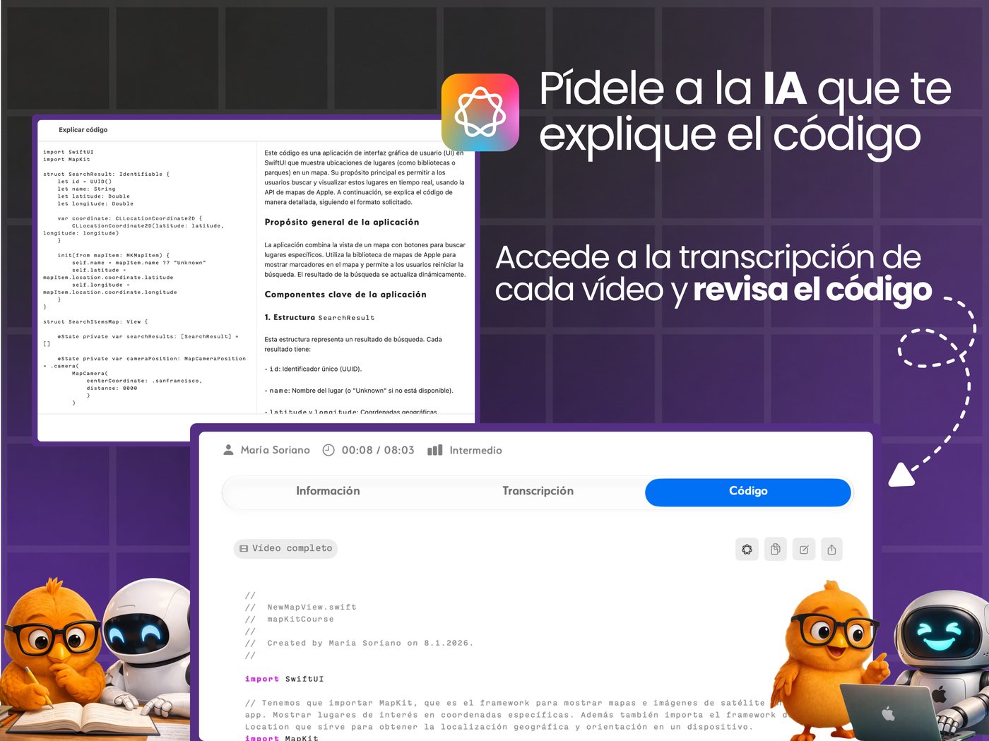 Toma notas en momentos exactos de tus videos y organízalas en carpetas.