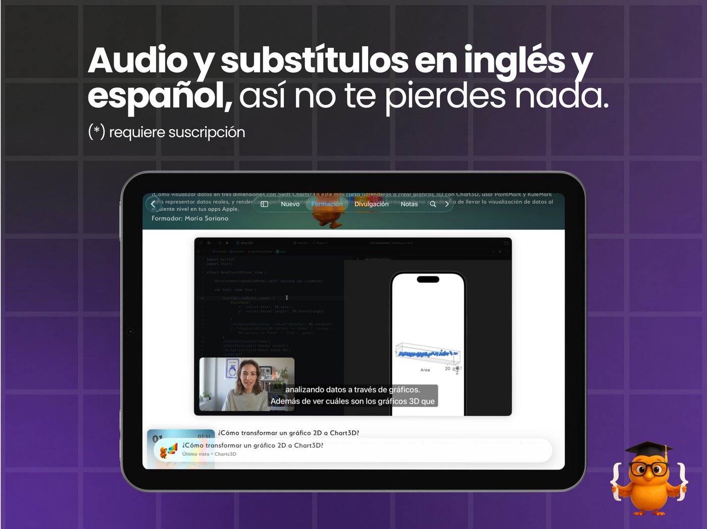 Reproductor de video de Be Native con subtítulos en inglés sobre la lección.