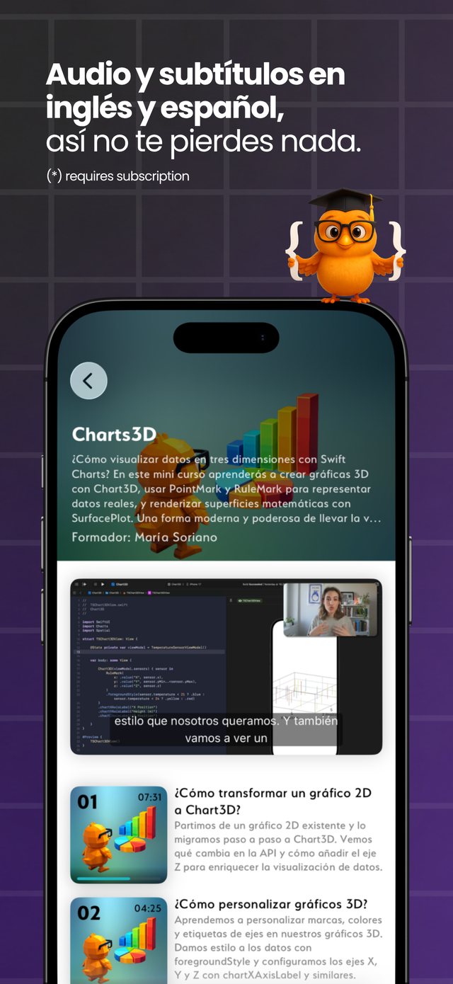 Audio y subtítulos en inglés, para que no te pierdas nada.