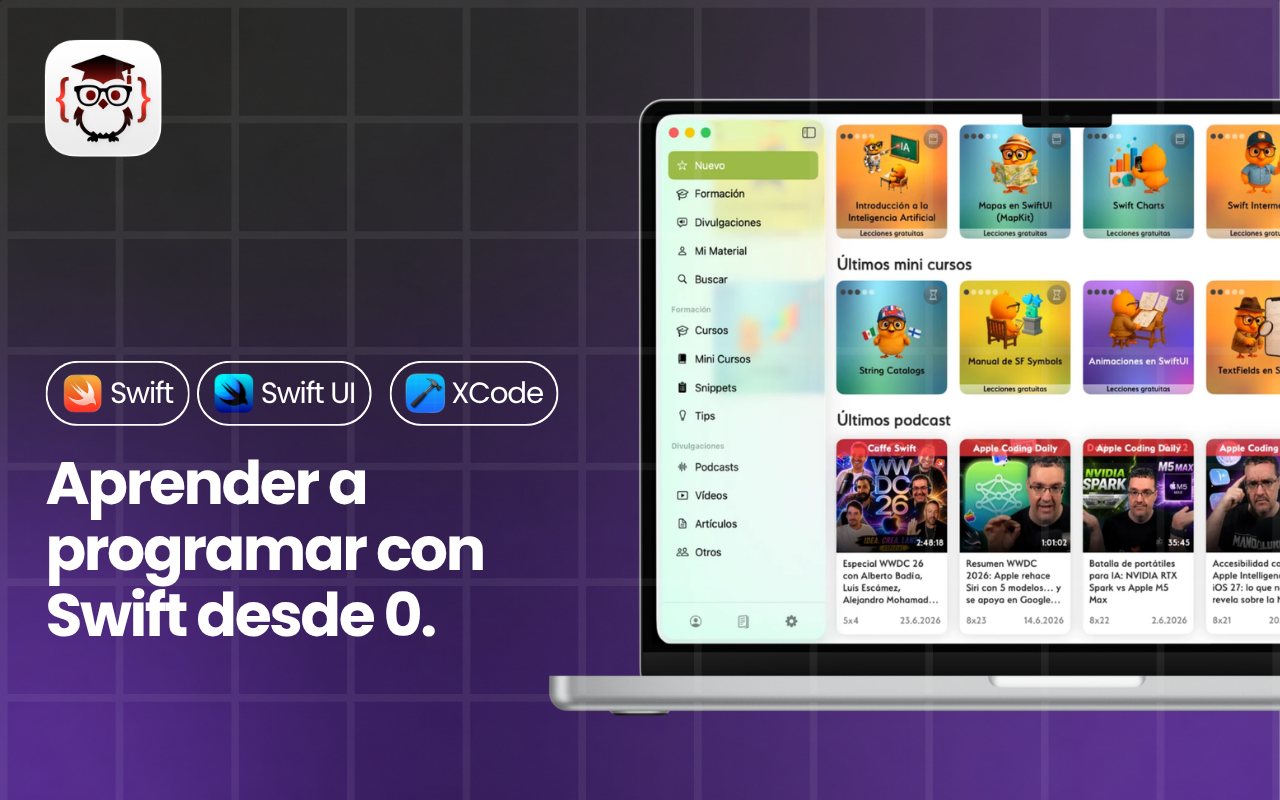 Be Native en un MacBook, con la barra lateral y el catálogo de formación.