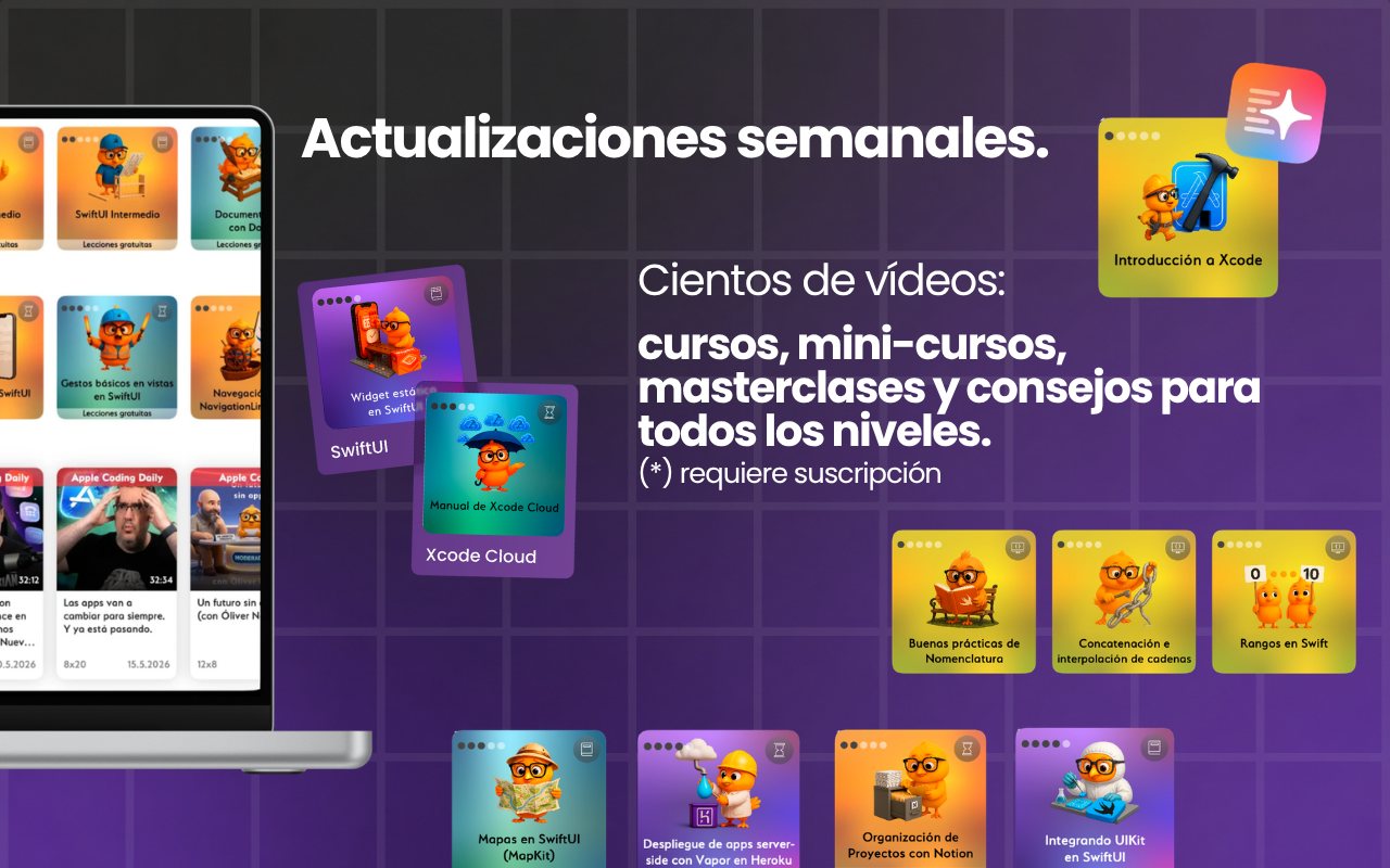 Actualizaciones semanales y cientos de videos en todo el catálogo de formación.