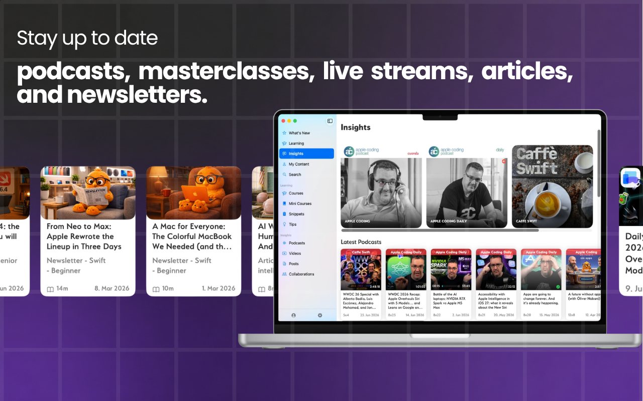 The Insight tab in Be Native with podcasts, newsletters and articles.